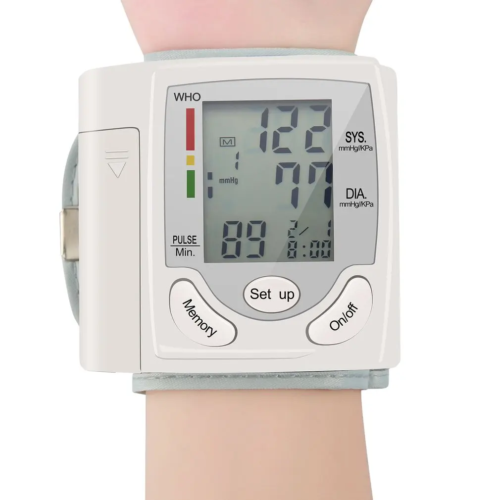 

Automatic Digital LCD Display Wrist Blood Pressure Monitor BP Sphygmomanometer Tonometer Heart Beat Rate Pulse Meter Measure