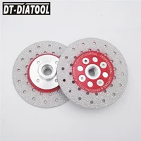 dt diatool 2pcs 100mm4 m14 thread double side coated diamond cutting disc grinding wheel cut shape grind stone marble granite