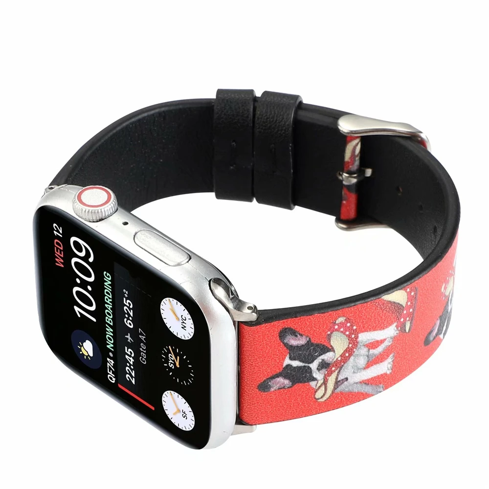 

CNSUPER Lovely Cartoon Style Leather Watch Band Strap For Apple Watch Series SE 6/5/4 /3/2 Compatible with 38mm 40mm 42mm 44mm
