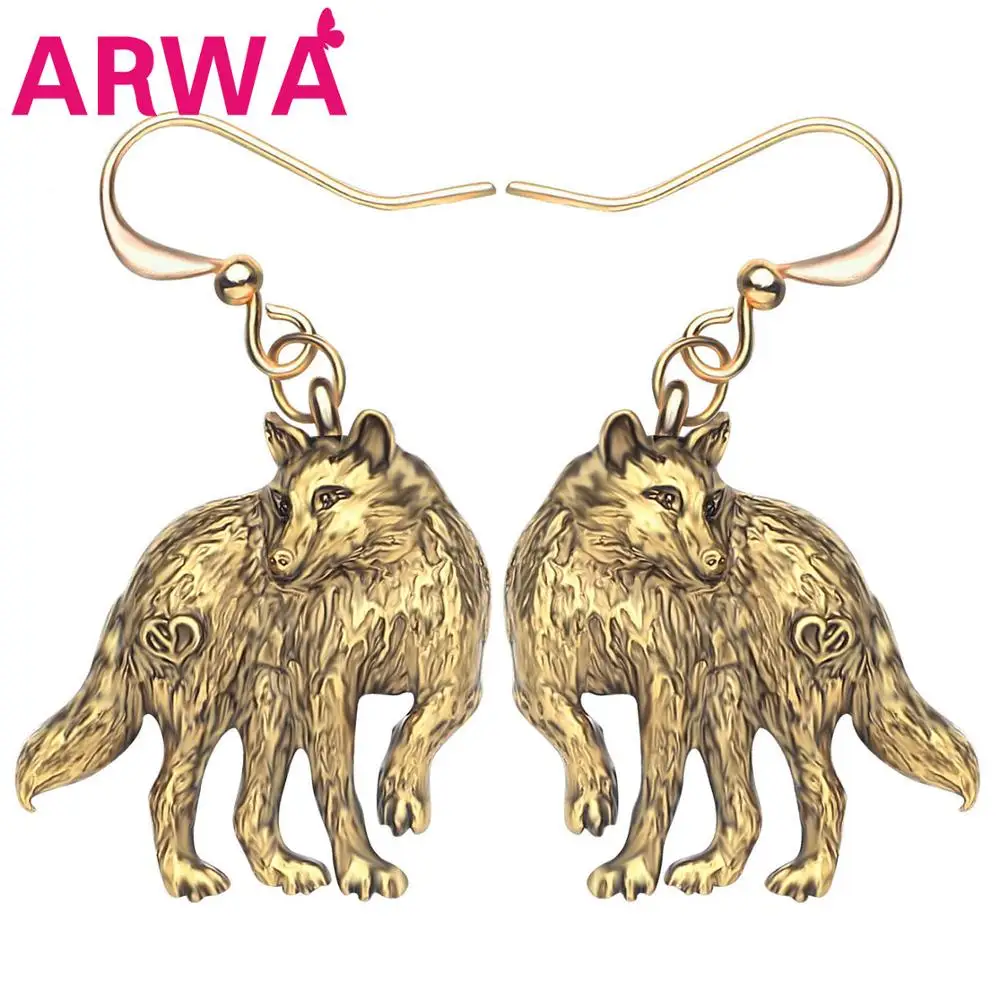 ARWA сплав антикварное позолоченное дикое волк металлическая драгоценность