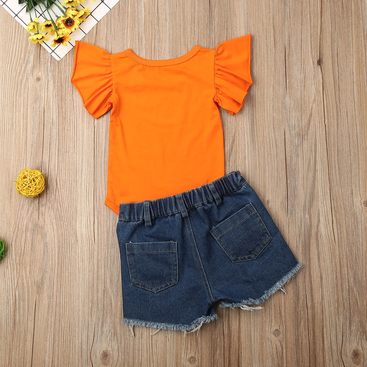 Новый детский комбинезон на Хэллоуин из 2 предметов для девочек топ джинсовые