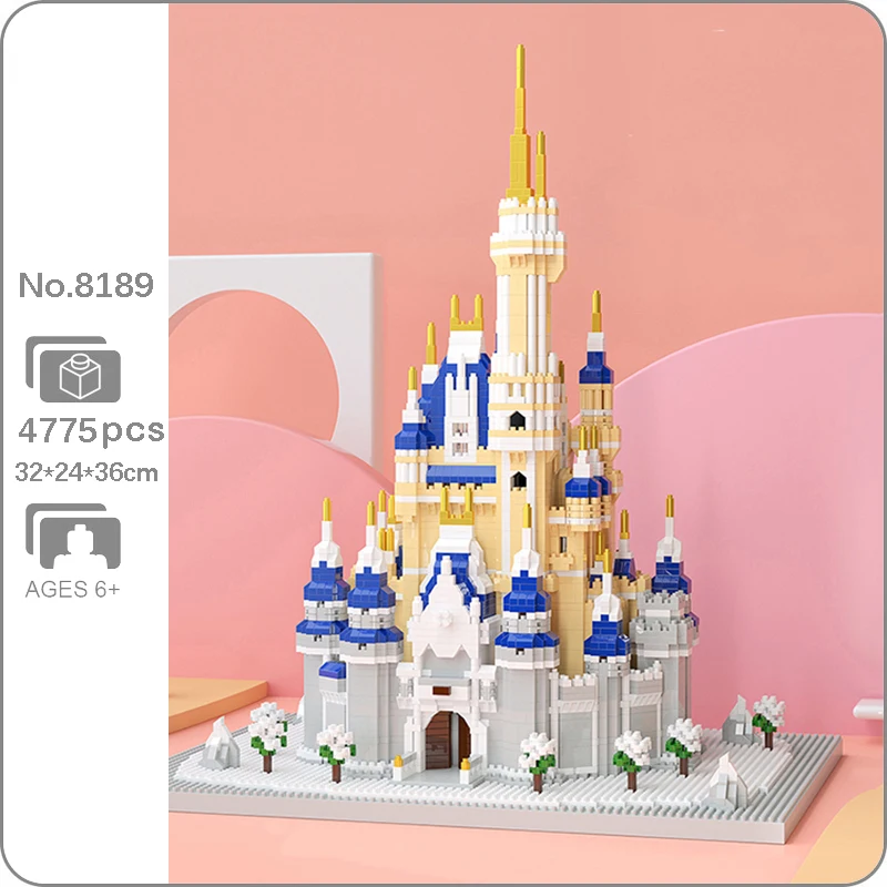 

No.8189# World Architecture Snow Castle Palace Tower Winter Tree Model Bricks Building Blocks Toy For Children Birthday Present