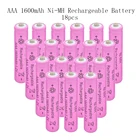 AAA 18 шт. 1600 мАч Ni-MH перезаряжаемая батарея 1,2 в 3A розовые высококачественные предварительно заряженные батареи для камеры игрушек