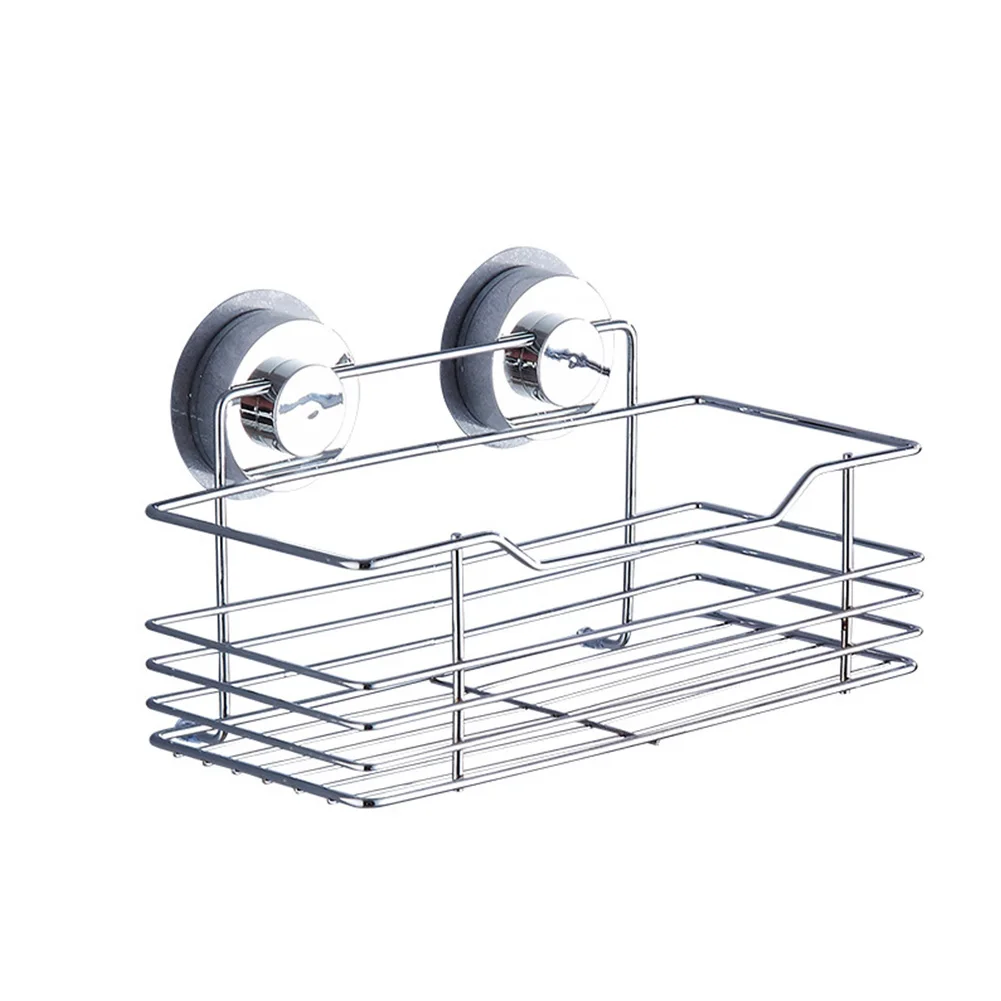 Настенная полка на присоске стеллаж из нержавеющей стали для ванной комнаты и