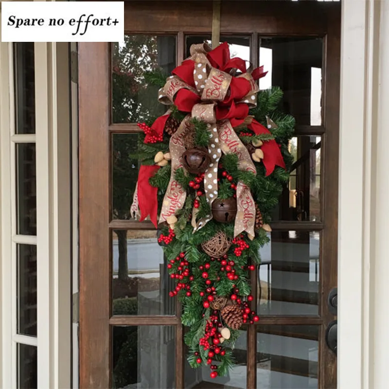 Christmas Rattan Decoration Hotel with Garland 2021 New Year American Hand-made Home Year's Eve Decorations | Дом и сад