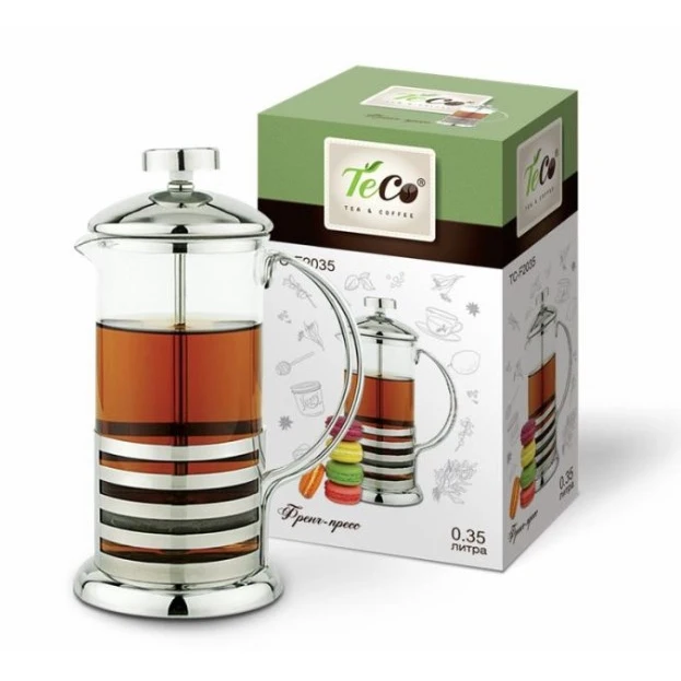 Французская кофеварка TECO 350 мл TC-F4035 Кухонные принадлежности Кастрюли Кофе-посуда Обеденный бар Дом Сад.