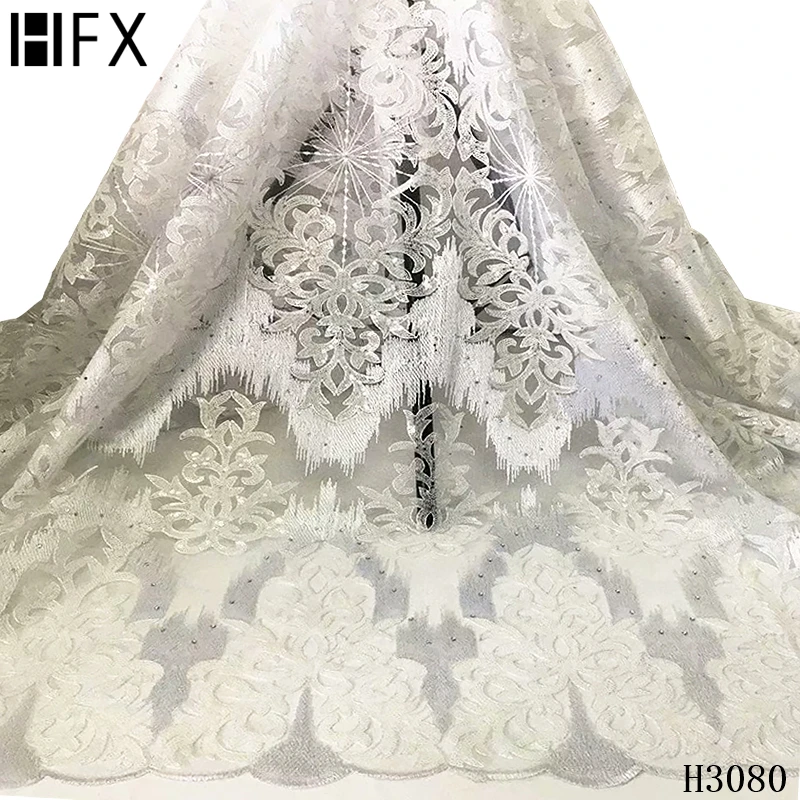 HFX Африканский цветок блесток вышивка высокое качество французское кружево