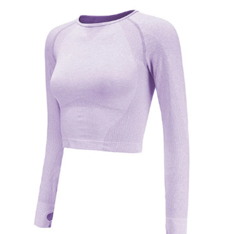 Женская футболка для фитнеса дышащий бесшовный спортивный топ Женский кроп-топ