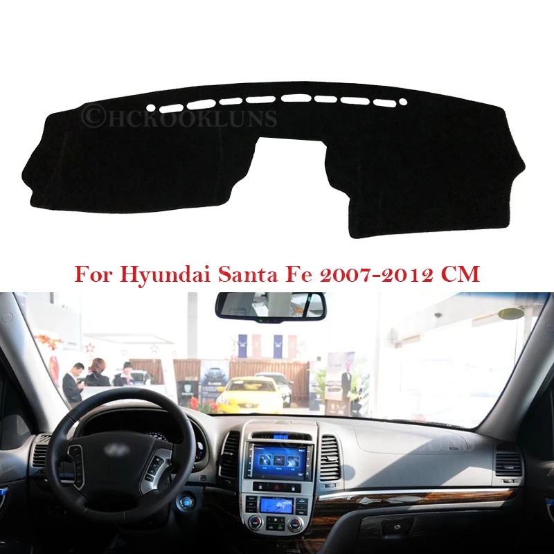 Защитная накладка на приборную панель для Hyundai Santa Fe 2007 2008 2009 2010 2011 2012 см