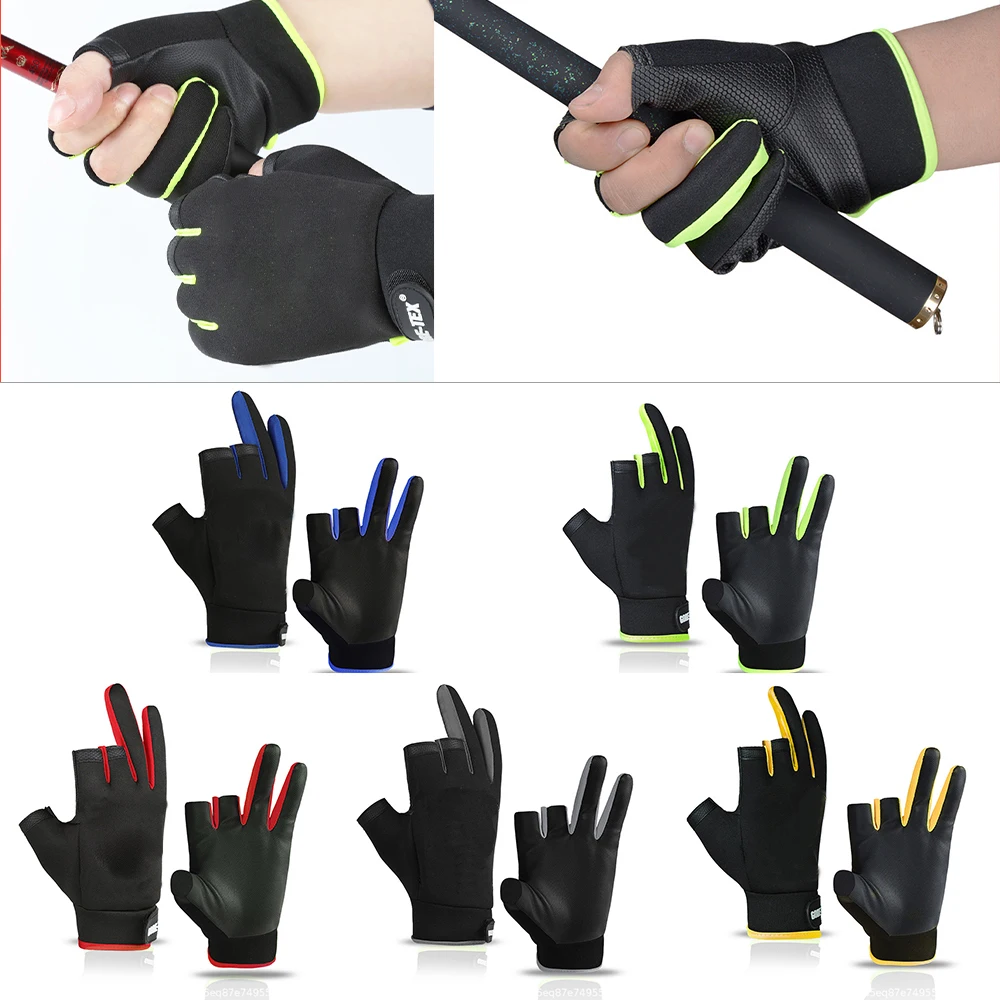 

1 Pair Fishing Gloves Waterproof Men Women Outdoor Fishing Anti-slip 3 Cut Finger Sports Fish Equipment Angling Gloves