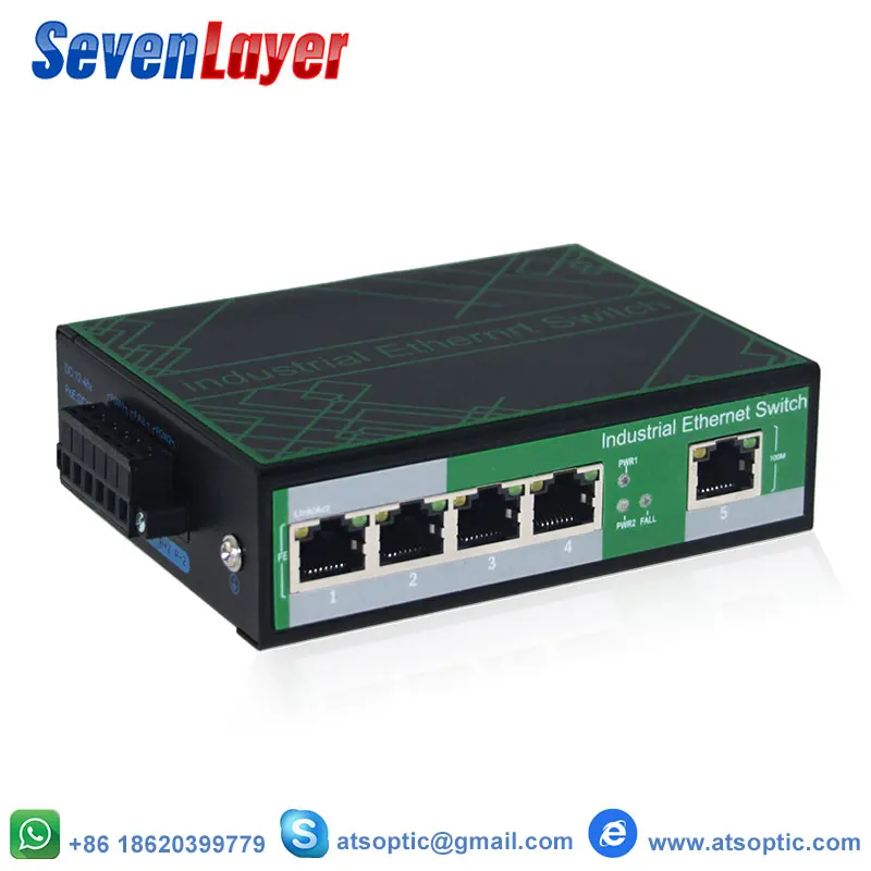Промышленные 5 Порты Ethernet сетевой коммутатор 10/100 м сигнала укрепление din рейку