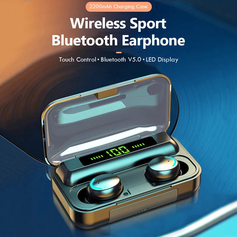 

Беспроводные TWS-наушники F9 с поддержкой Bluetooth, 2000 мАч