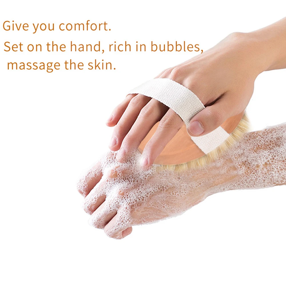 

Wet Dry Body Brush Exfoliator Soft Bristle Massage Body Shower Brush Body Scrubber for Cellulite Lymphatic for SPA Woman Man