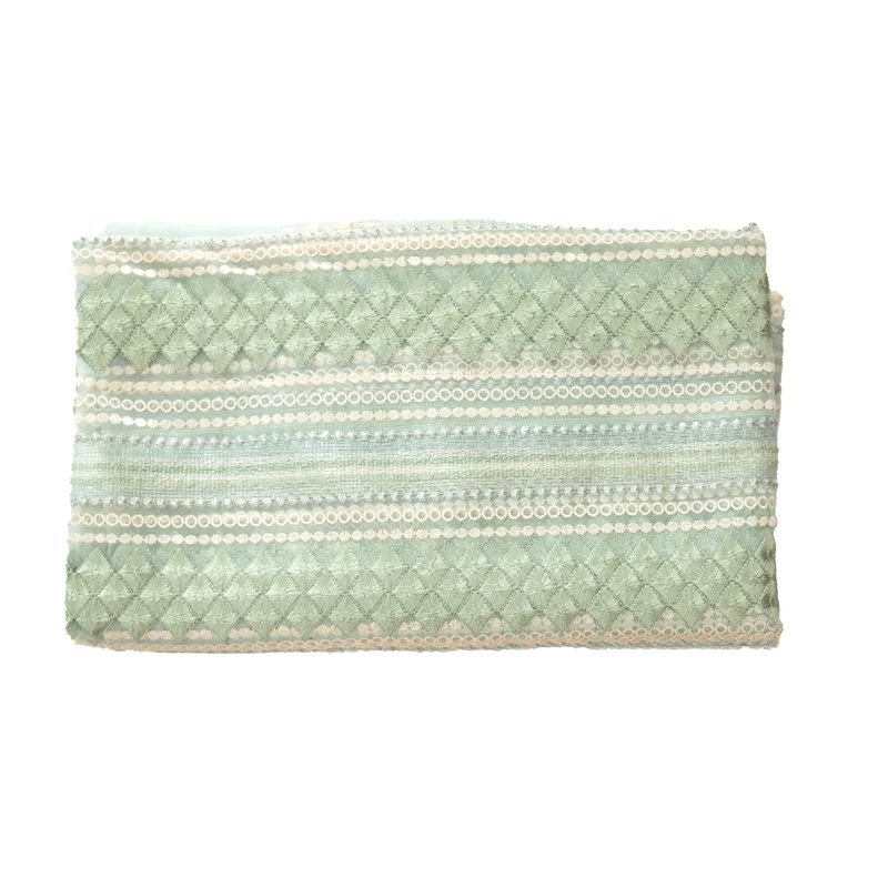 

130 cm mesh gauze embroidery soft yarn light green lace fabric dress dress dress fabric clothing accessories