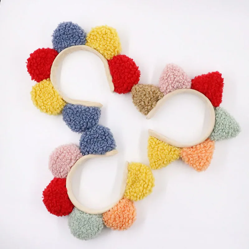 Мультяшная плюшевая повязка для волос милый ободок шесть цветов украшение на