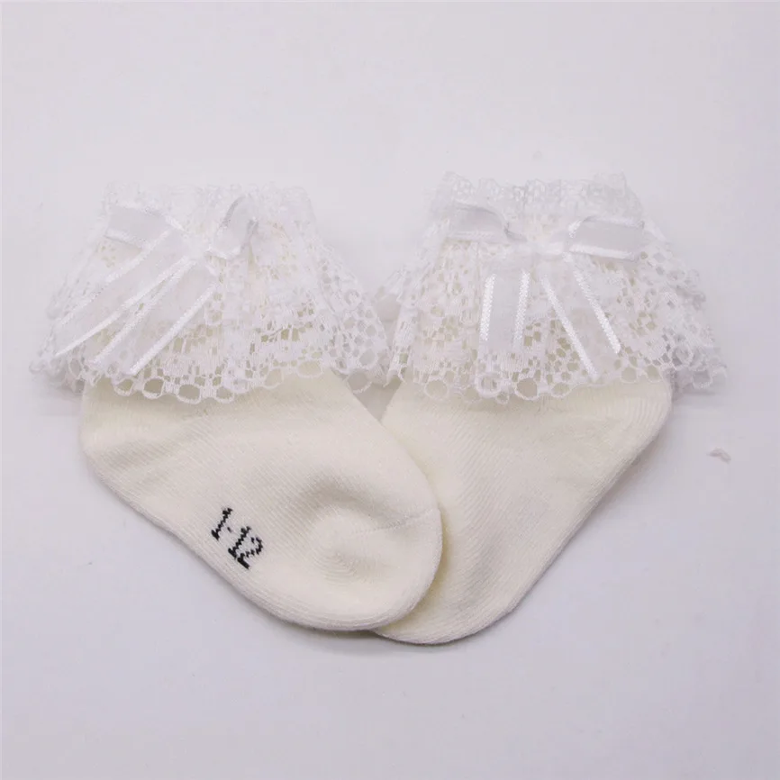 Носки для маленьких девочек модные удобные милые хлопковые носки с кружевом