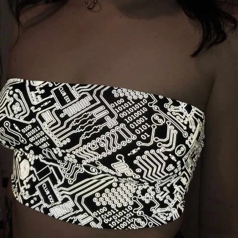 Новинка женский ночной Блестящий светильник светоотражающий укороченный топ