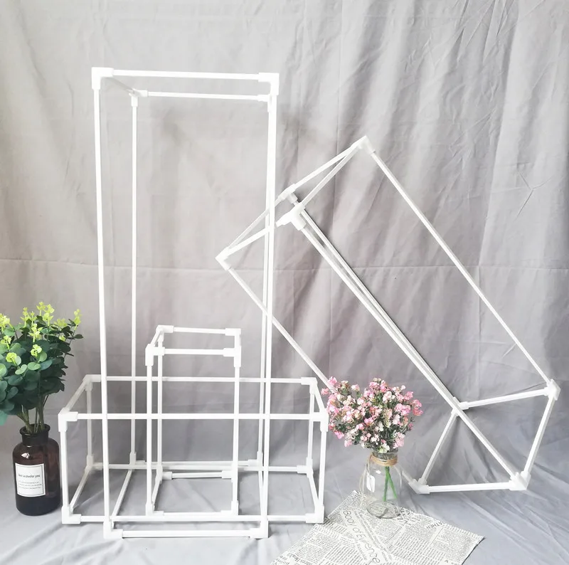 Ironwork-dispositivo floral geom&eacute;trico de carretera, caja de accesorios de boda, adornos, mesa de dise&ntilde;o floral, rectangular, gu&iacute;a de carretera-2