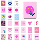 Художественные плакаты в стиле преппи с изображением пинкса, сердца Xoxo, смайлика, молнии, болта, ковбойской шляпы, ботинок, леопарда, декор для гостиной в скандинавском стиле, настенные художественные принты