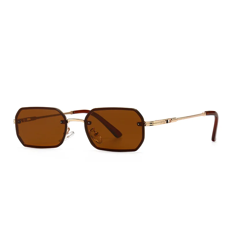 

New Rectangle Sunglasses Men UV400 Driving Punk Rimless Sun Glasses Women Small Narrow Shades Eyewear Gafas De Sol