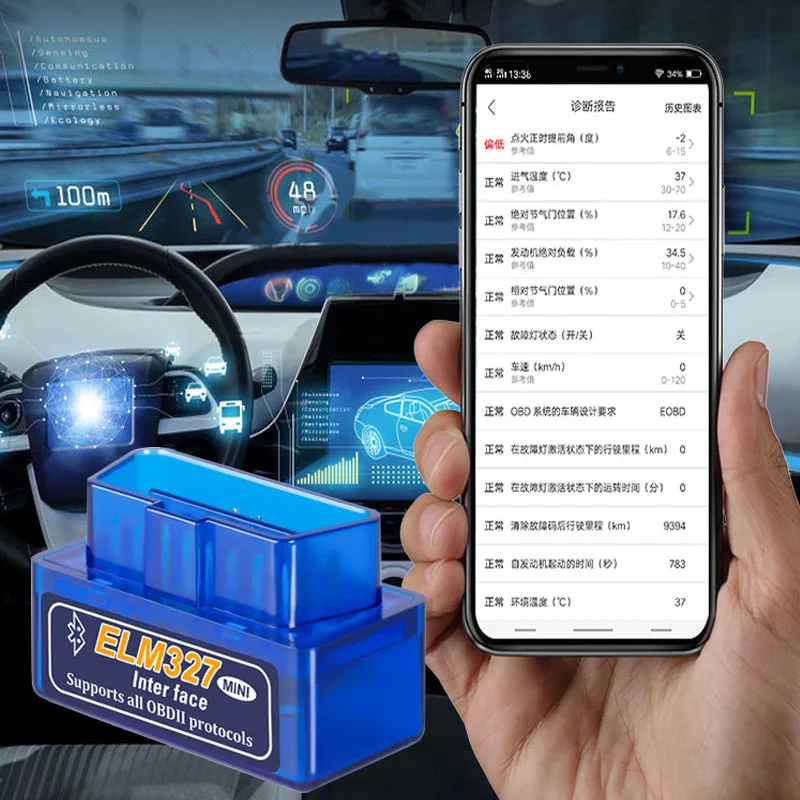 Автомобильный диагностический сканер Elm327 V1.5 Bluetooth OBD2 для Bmw E46 E39 Audi A3 A6 C5 A4 B6 Mercedes