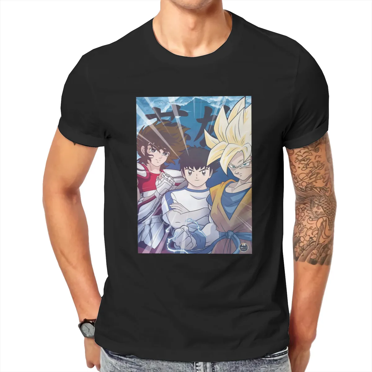 

Anime Heroes Print Cotton T-Shirt Captain Tsubasa About Football Anime For Men Fashion Streetwear