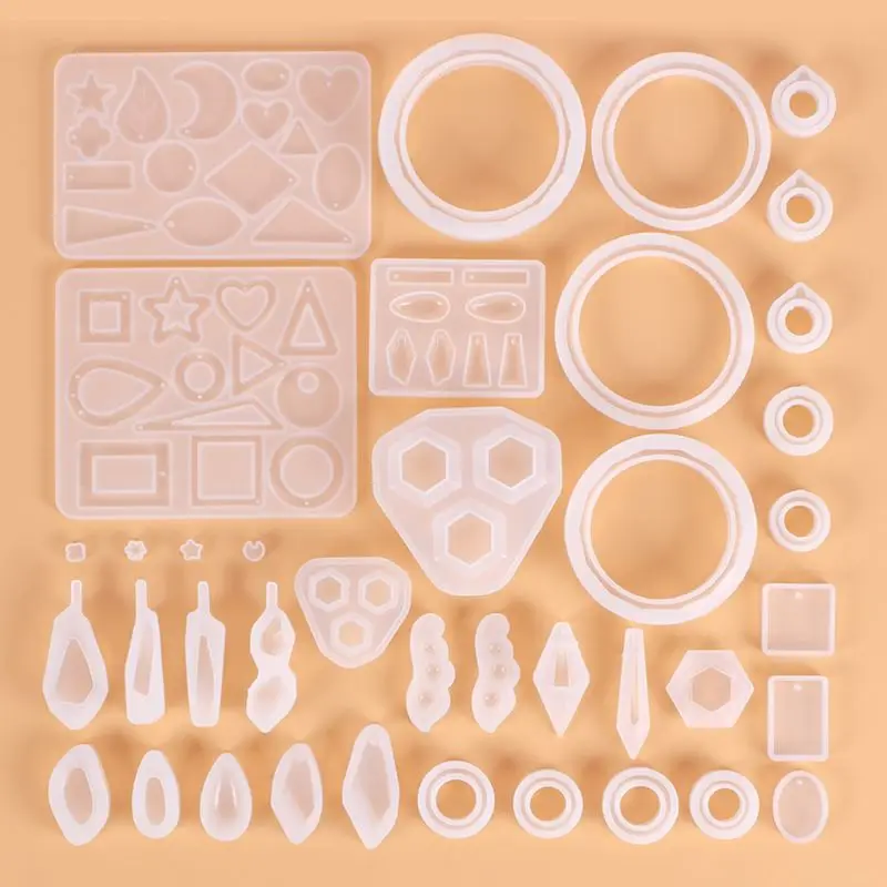 

39Pcs Crystal Epoxy Resin Mold Geometric Irregular Earring Pendant Casting Mould