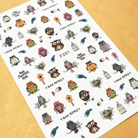 newest f201 cartoon design nail art sticker decal stamping back gule diy nail manicure decoration tools