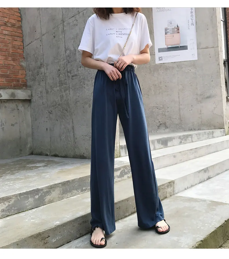 

Women's pants high waist spring and autumn 2021 new feel loose straight drop feel autumn and winter drag trousers