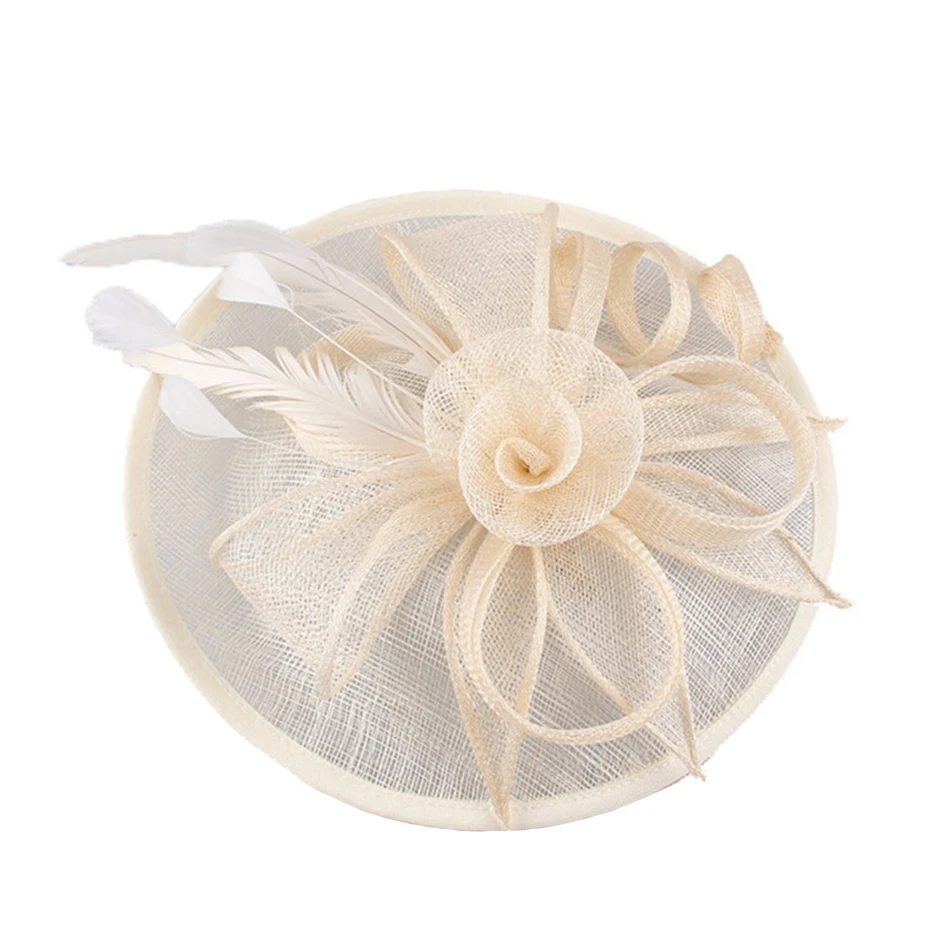 Beige BUTTERMERE льняная фетровая шляпа женская бежевая британская Свадебная шляпка невесты Дамская элегантная Цветочная церковная женская брендовая шляпка - Цвет: Beige