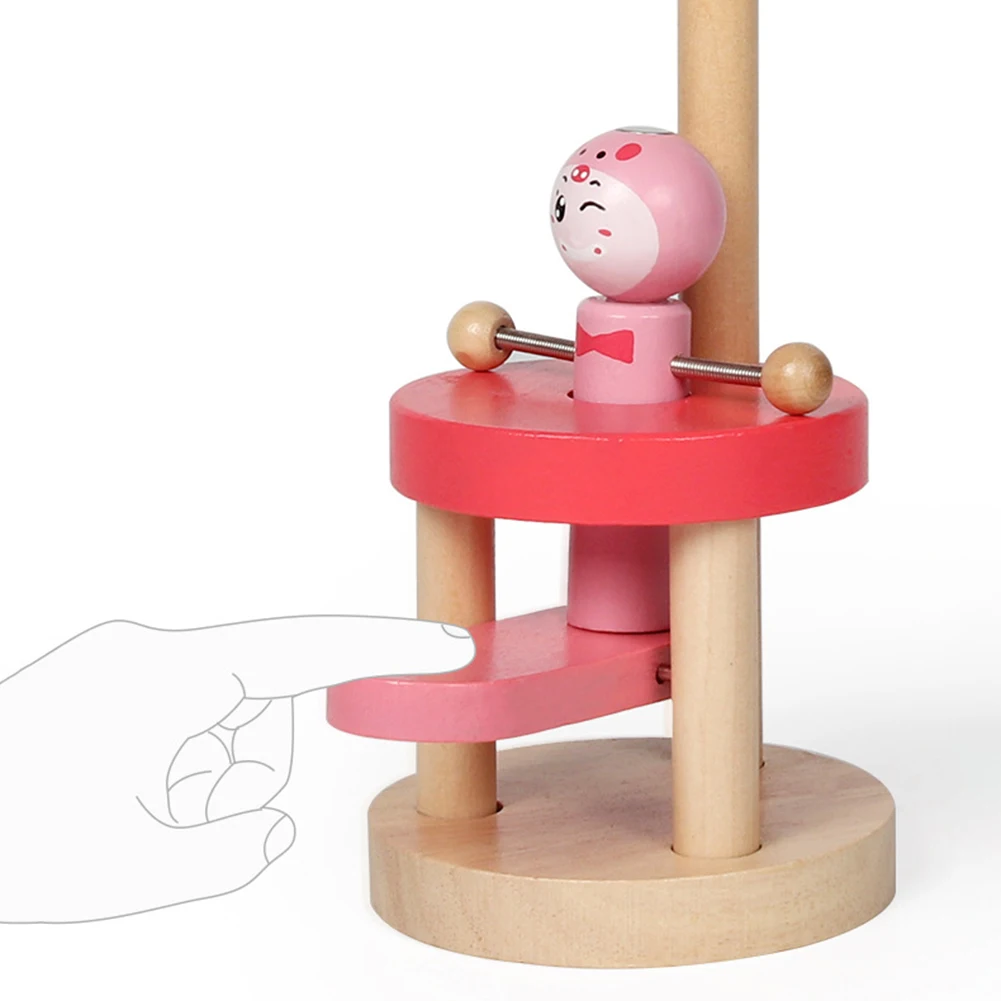 

Kids Wood Clown Jumping Educational Toys for Children High Jump Doll Interactive Game Toys Home Leisure IQ Training