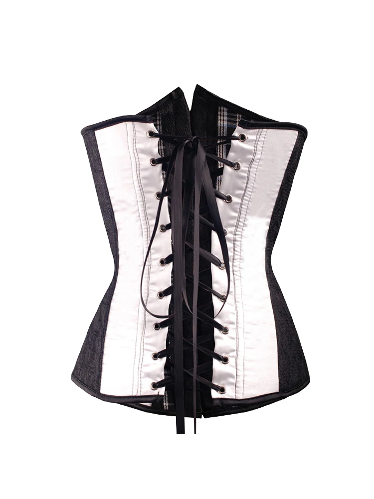 Сексуальное женское Бюстье белый черный корсет на шнуровке готическое нижнее