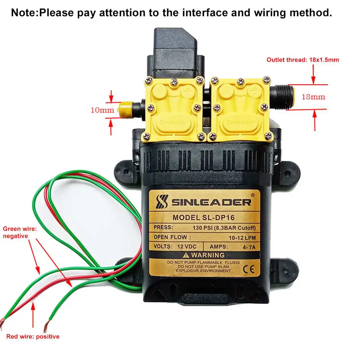 Сельскохозяйственный Электрический водяной насос 12 В постоянного тока 130 фунтов