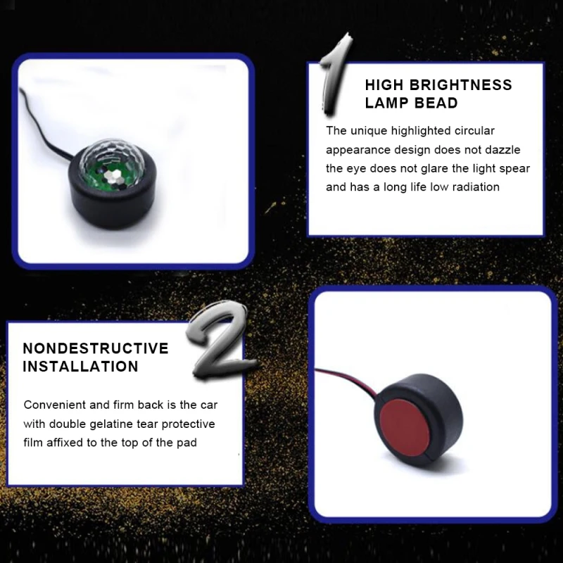 Автомобильная декоративная лампа USB светодиодный светильник музыкальная