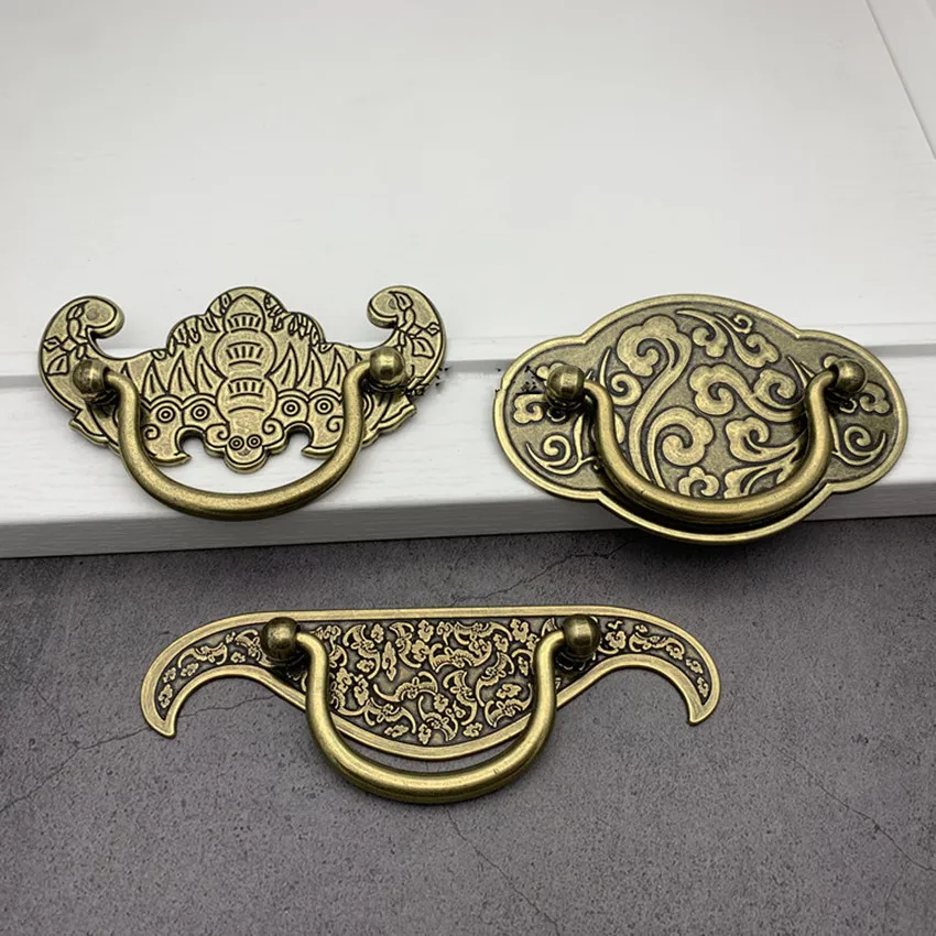 Китайская Ретро креативная мебель в резном стиле Античная дверная ручка