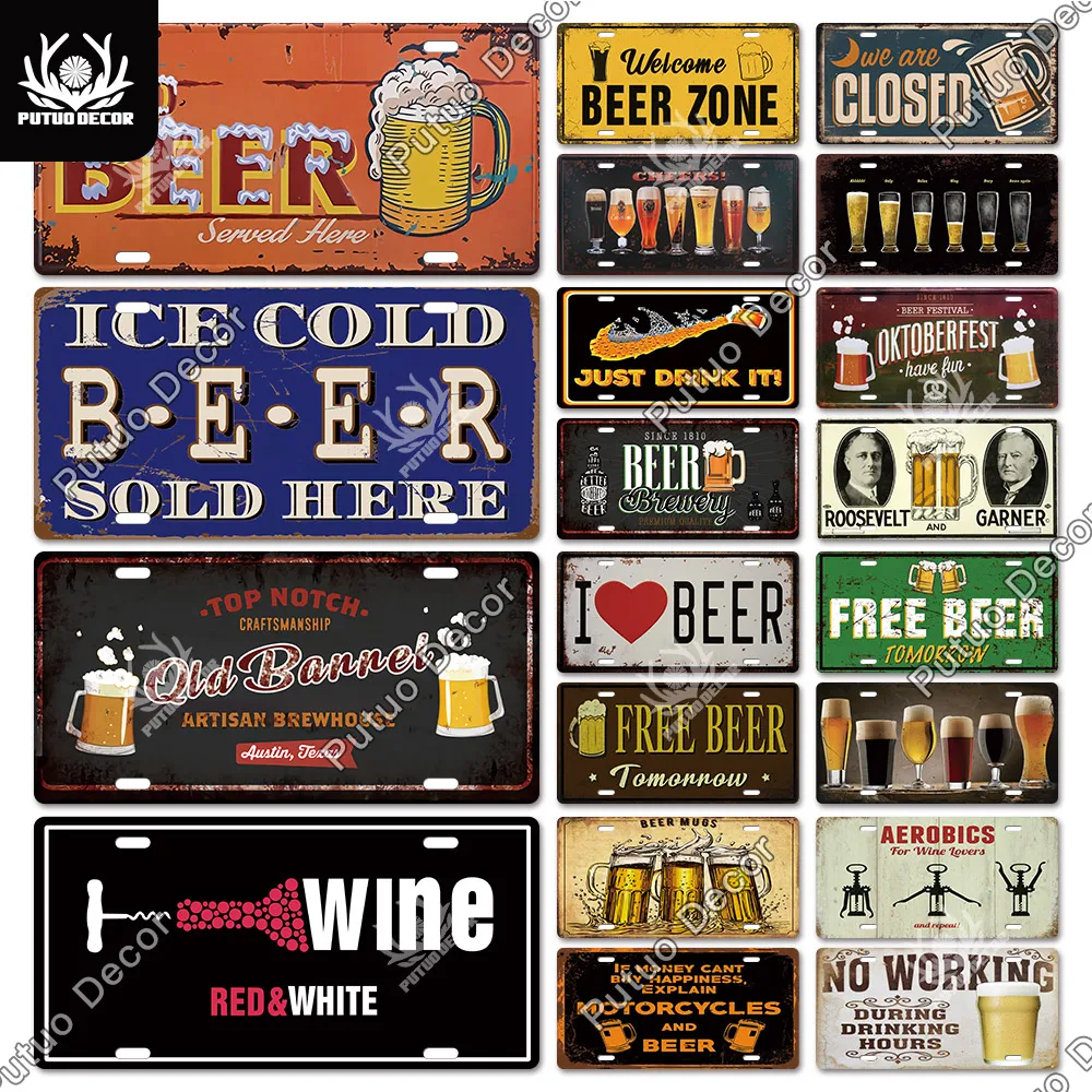 Декоративный пивной металлический знак Putuo винтажный номерной украшение для