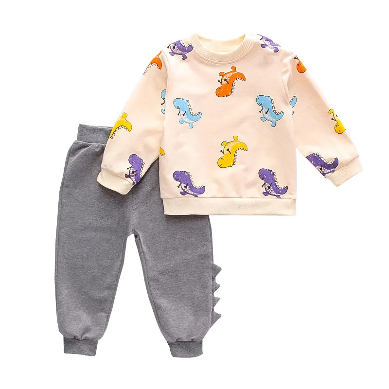

Cartoon Dinosaur Hoodie Set Toddler Boy Clothing Baby Boys Pullover + Trousers Outfit Spring Autumn Casual Sport Suit