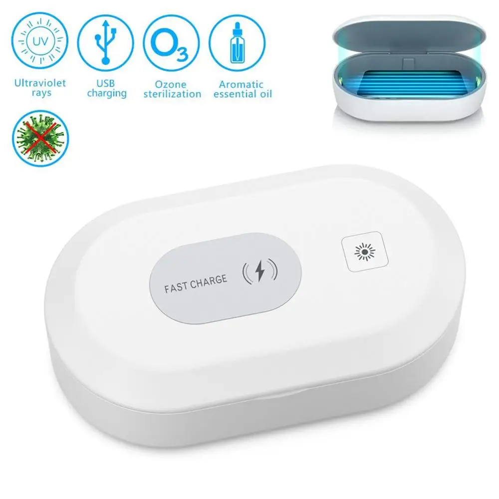 

UV Ozone Mobile Phone Disinfection Box Sterilizer Wireless Quick Charger Automatic Sterilization Disinfection Wireless Charger