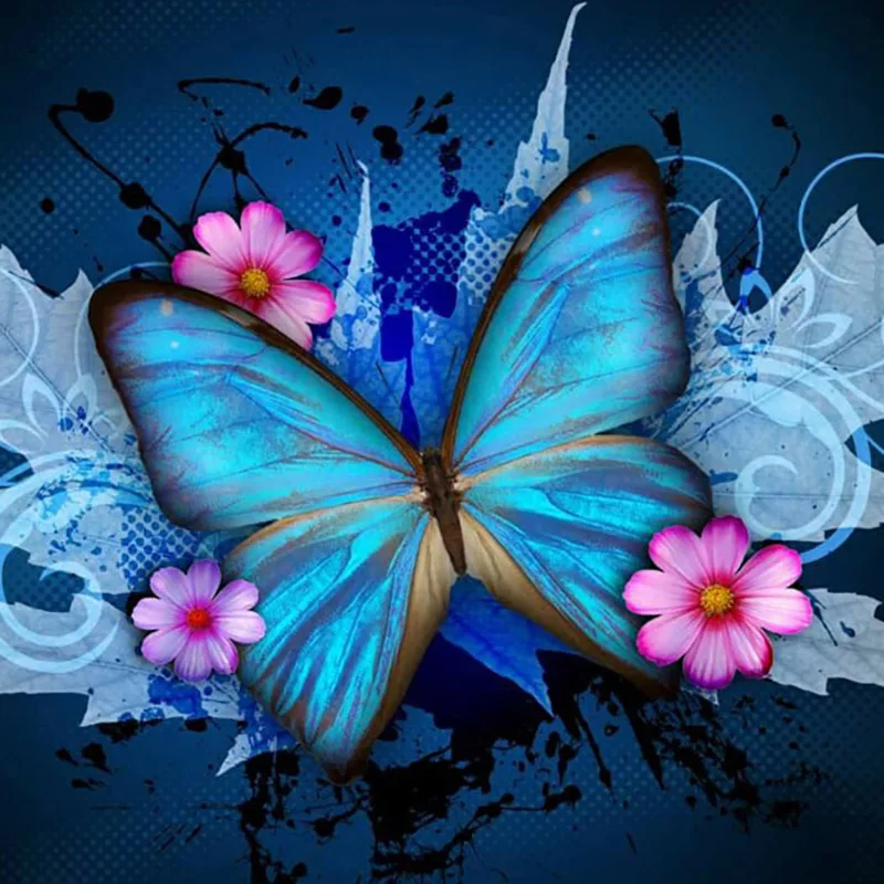 Butterfly 1 Бабочка цветы животное Новое поступление DIY Кристалл полная дрель квадратная 5D алмазная живопись Набор для вышивки крестом мозаика круглые стразы - Цвет: Butterfly 1