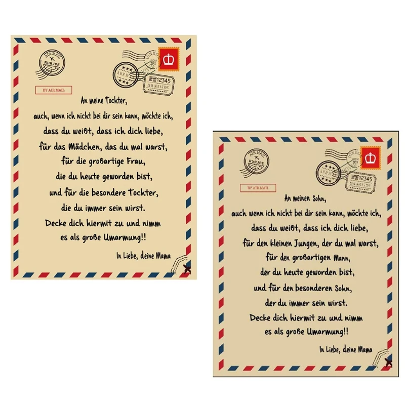 

Персонализированные фланель Одеяло для мамы, дочки и сына Пособия по немецкому языку с принтом букв одеяла подарок