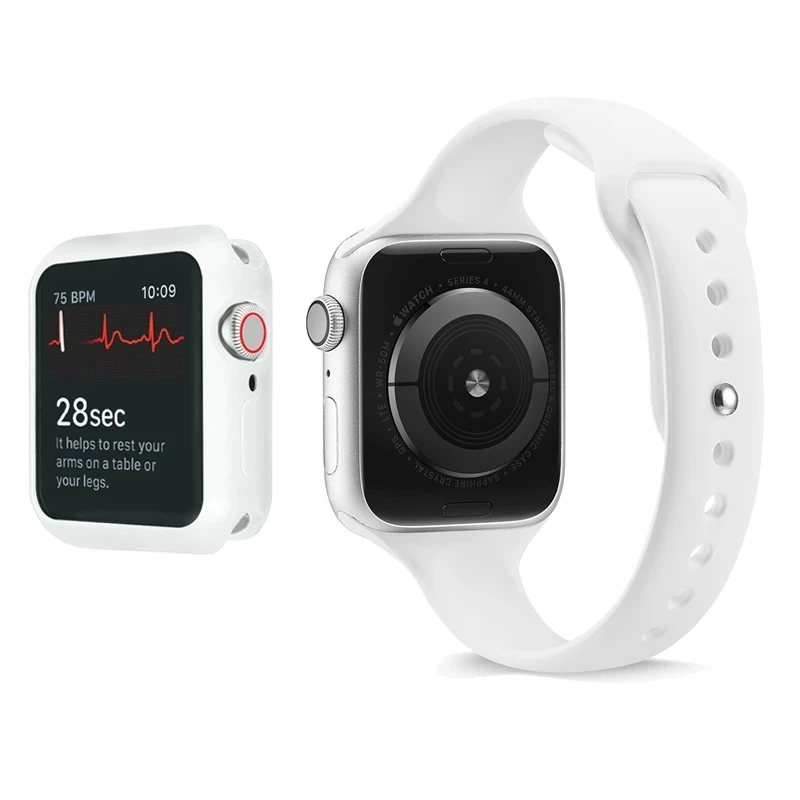 

Soft Silicone Band for Apple Watch 6 Series SE 5 4 3 2 1 44MM 40MM Rubber Watchband Strap for iWatch 4/5 42MM 38MM Bracelet