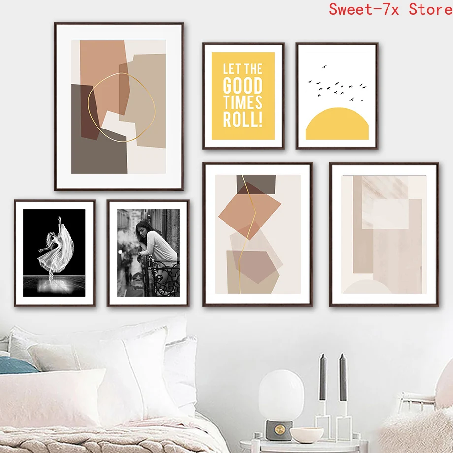 

Ballet Girl Color Quotes Abstract Canvas Painting Art Nordic Posters and Prints Wall Pictures for Living Room Decor Frameless