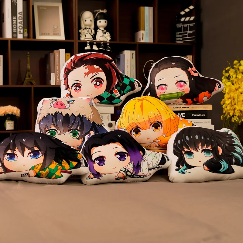 

45cm Demon Slayer Plush Cushion Japanese Anime Chair Sofa Bed Back Pillows Kids Stuffed Plushie Toy Dolls Body Pillow Home Decor