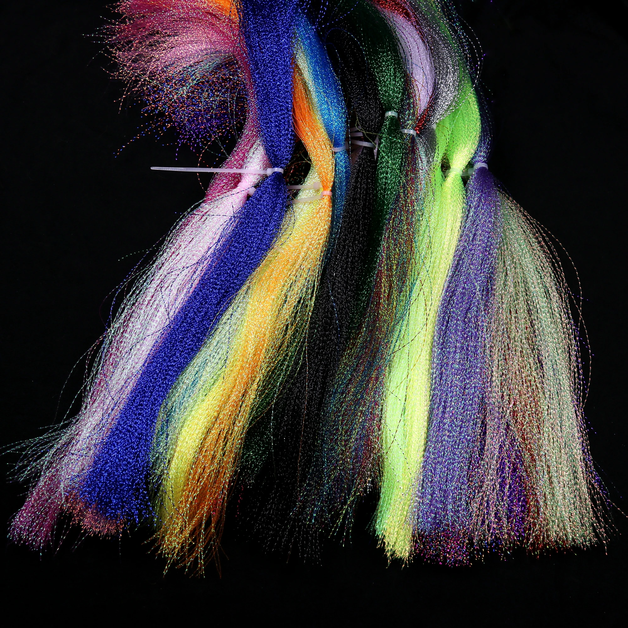 

2Pack Krystal Flashabou Plastic Flasher Strands for Streamer Nymph Fly Tying Treble Hook DIY Tinsels Lure Fishing