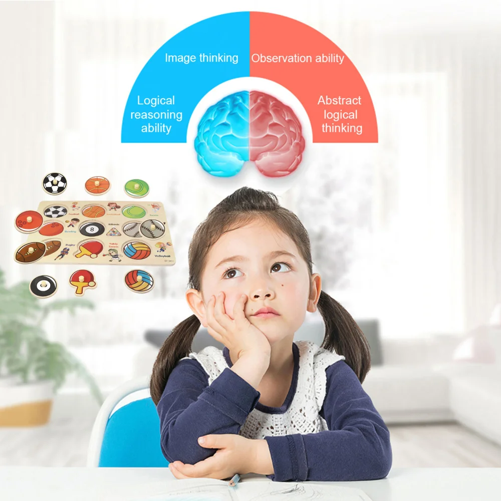 

1 Set Wooden Puzzle Board Wooden Matching Educational for Children