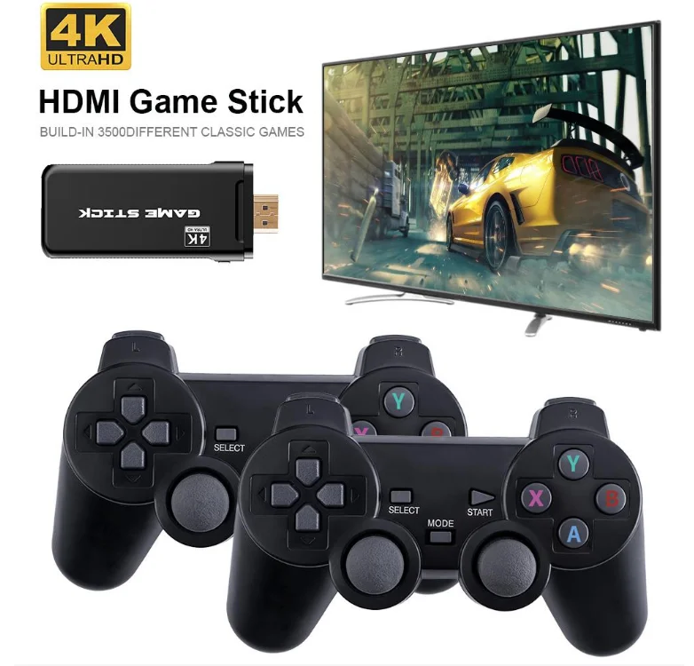 

Wireless Console Classic Game Stick Video Game Console 8 Bit Mini Retro Controller Output Dual Player