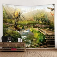 natural landscape mountain water tapestry wall hanging landscape dormitory background decoration hippie hippie tapestry backgr