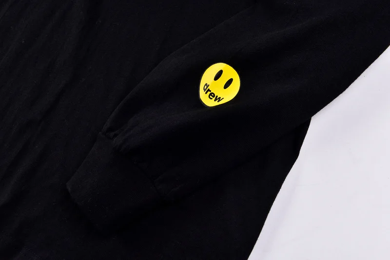 

Drew House Secret Tees Men Women Long Sleeve T Shirt Men Mascot Embroidery Cotton L/S T-Shirt Men