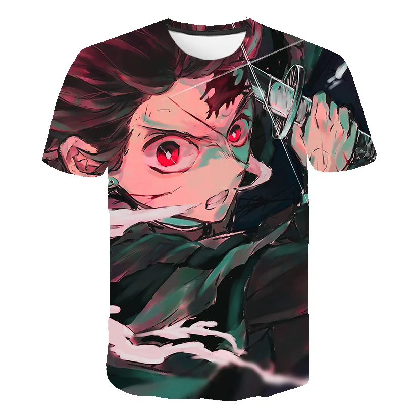 Детская одежда новая 3D футболка мультяшная Kawai детская японская Европа без Yaiba demon