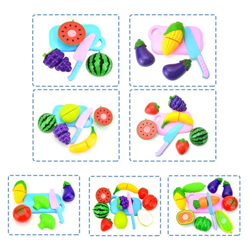 Пластиковые игрушки для малышей классическая кухня еды ролевые резка овощей